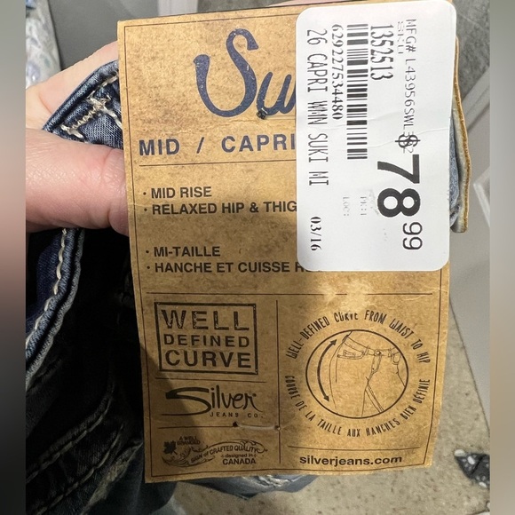 Silver Jean‎ mid capris SUKI NEW NWT 26/24 - Picture 8 of 8